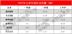 最新！组件龙头出货量排行榜